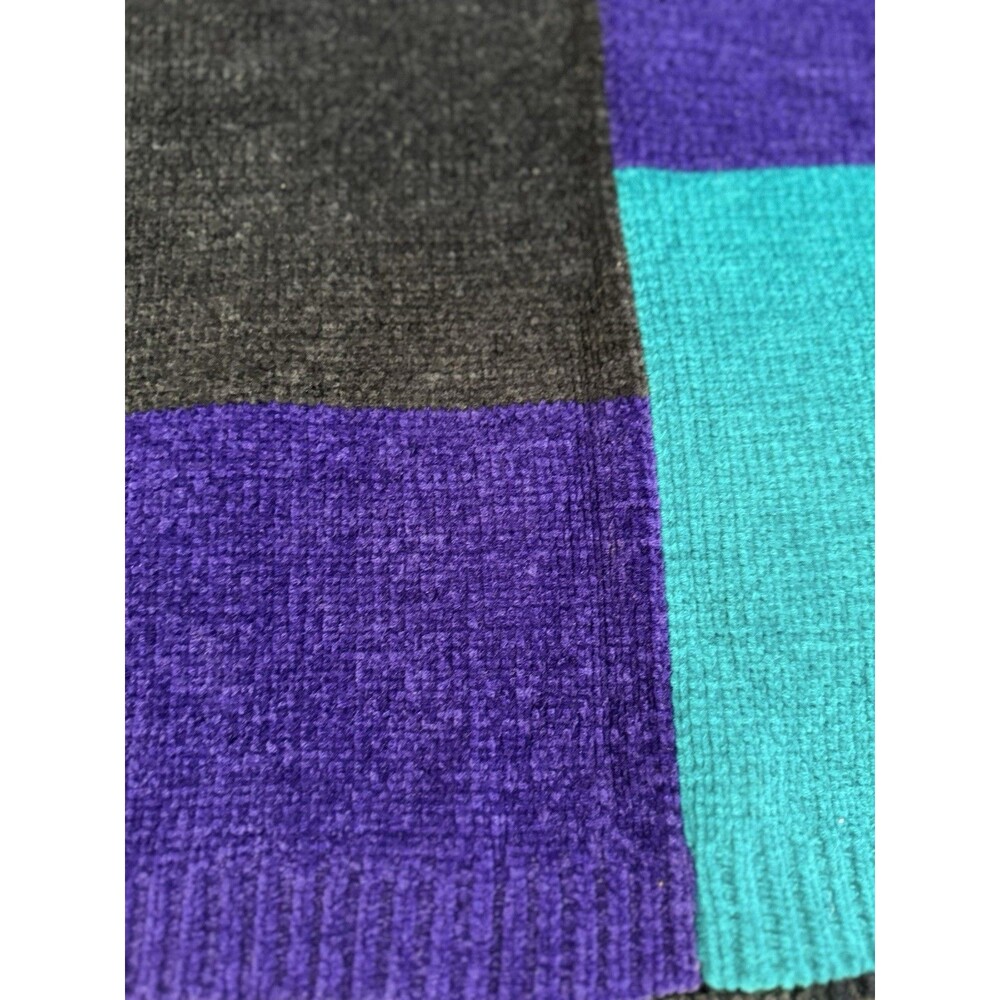 Vintage 90s 80s Alfred Dunner Color Block Chenille Sweater Women's Petite Medium - Picture 5 of 13